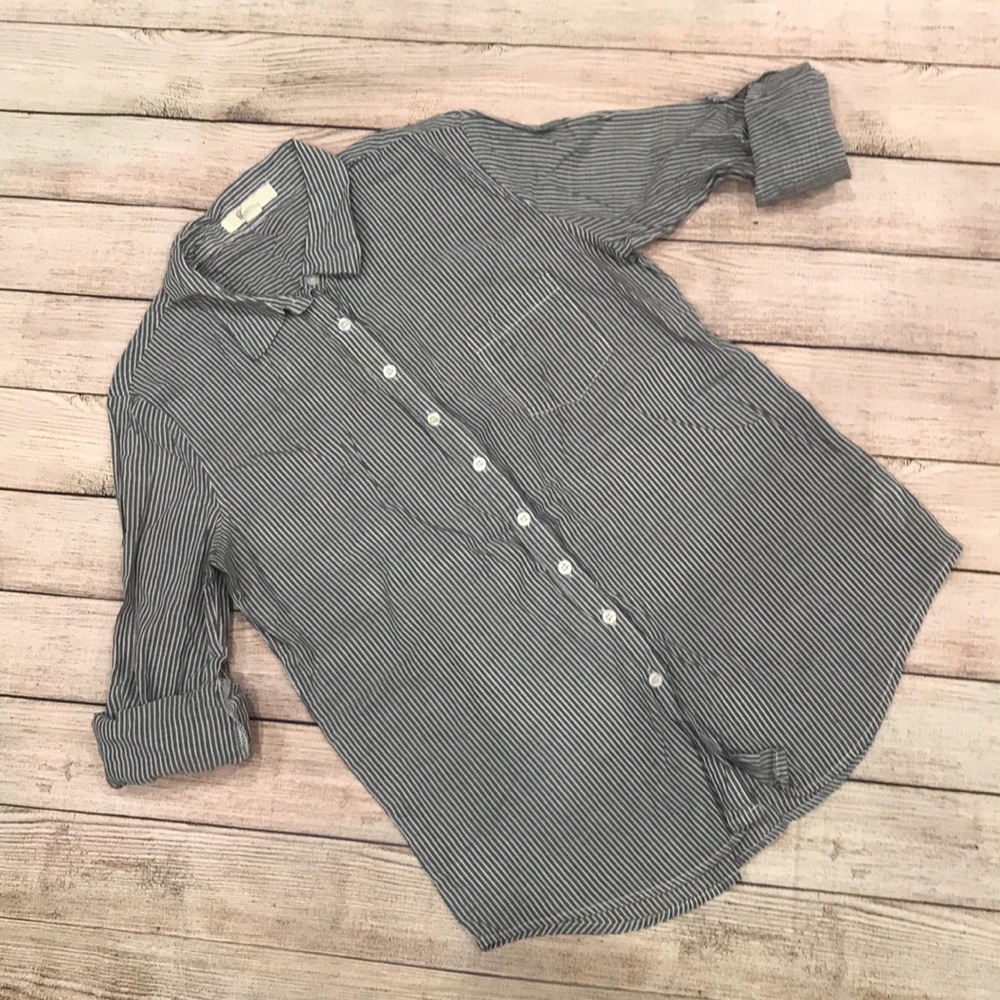 Vertical Stripe Button Down Shirt